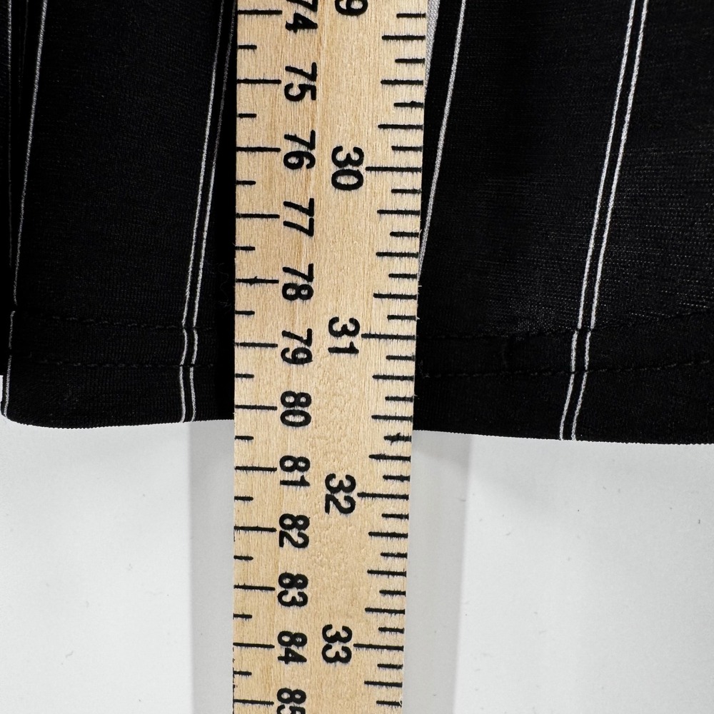 Black White Tunic Top Striped Split Sleeve V Neck Women L XL Career Office NWT - Picture 9 of 11